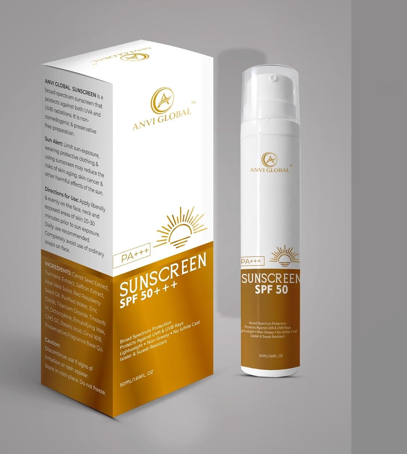 ANVI Sunscreen SPF 50 PA+++ 50ml